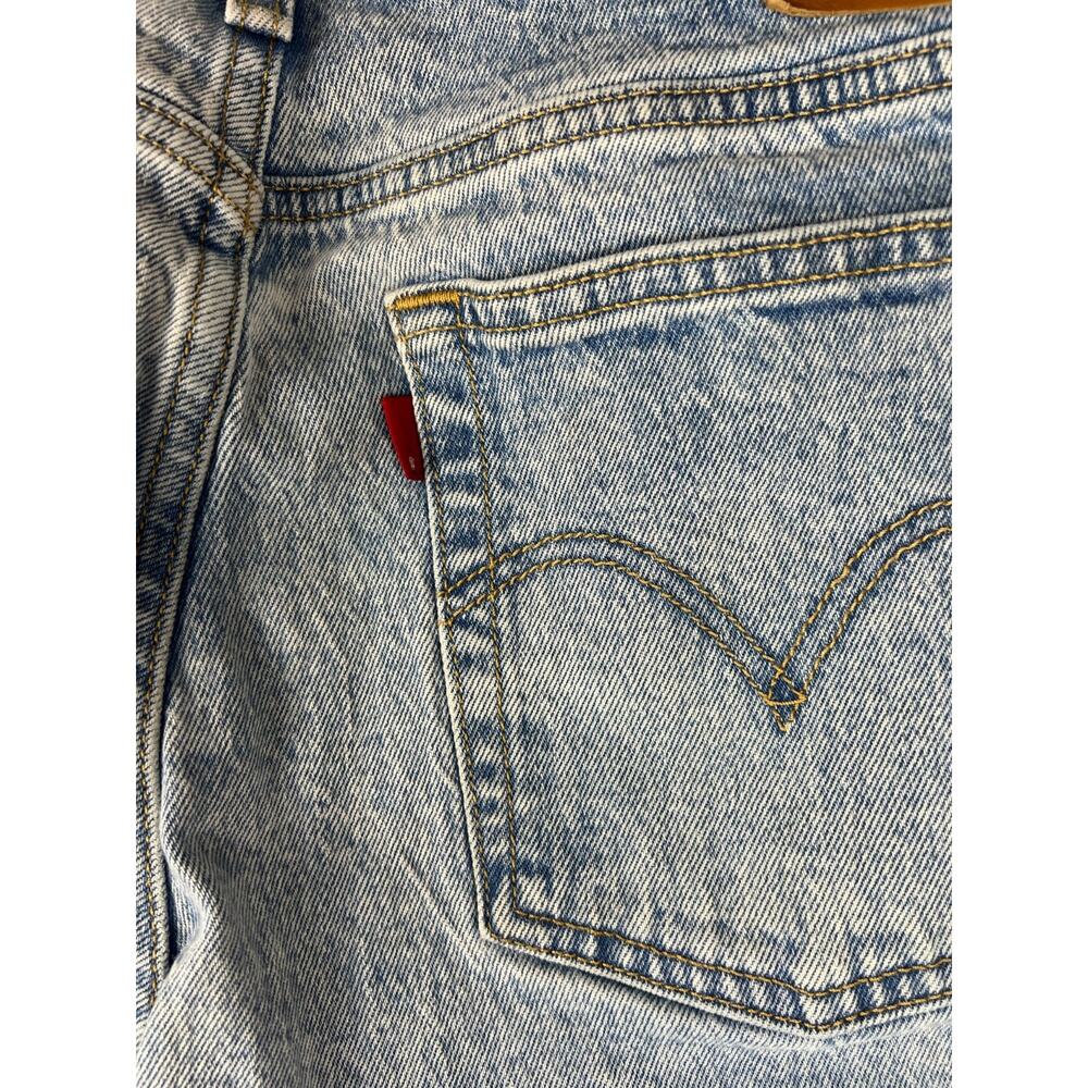 Levis Wedgie Straight Crop Jeans Womens 29 Blue Stretch Button Fly #828 - Picture 7 of 12